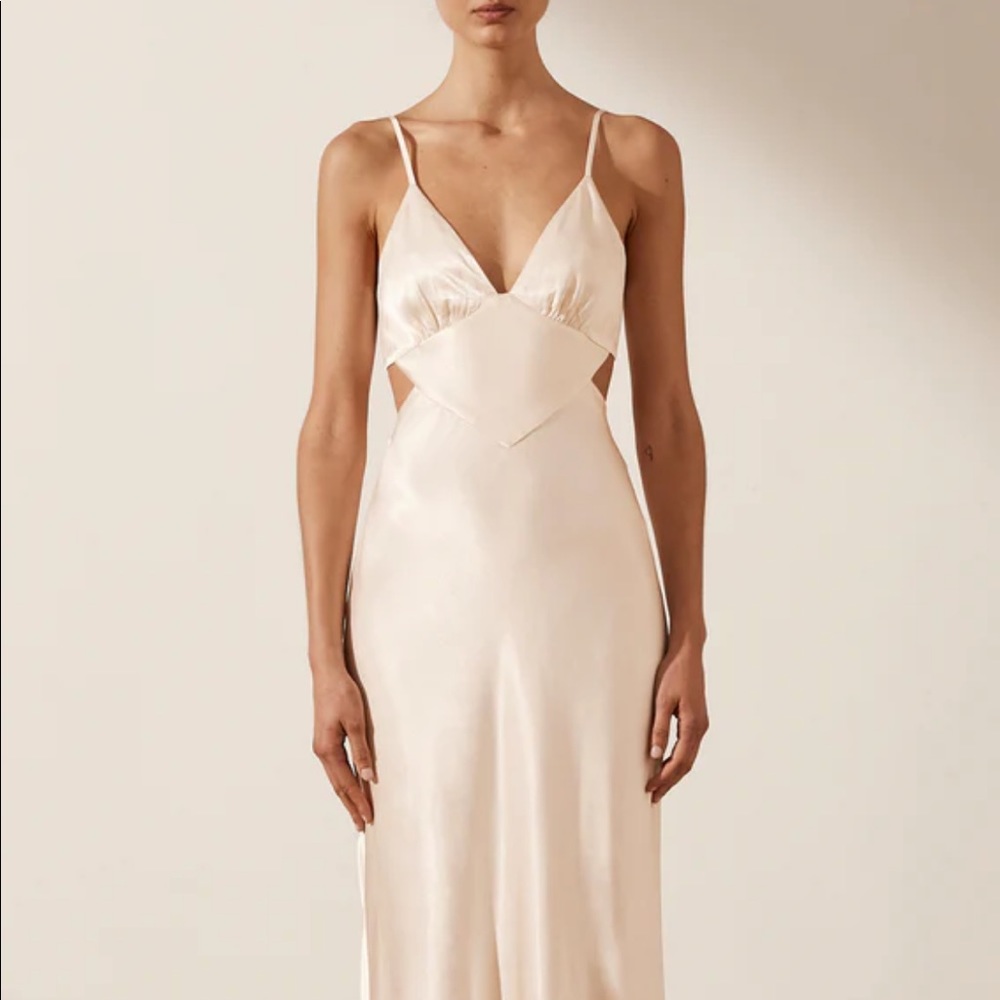 Shona Joy La Lune Backless Midi Dress - Cream